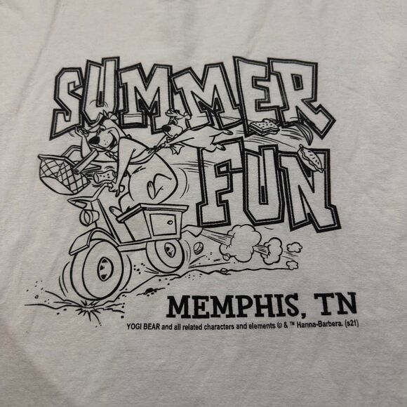Yogi Bear “Summer Fun Memphis TN” Graphic Tee White Men’s XL - Picture 3 of 6